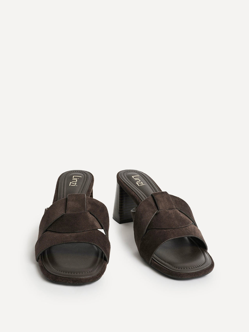 Madrid Brown Faux Suede Mule Heels