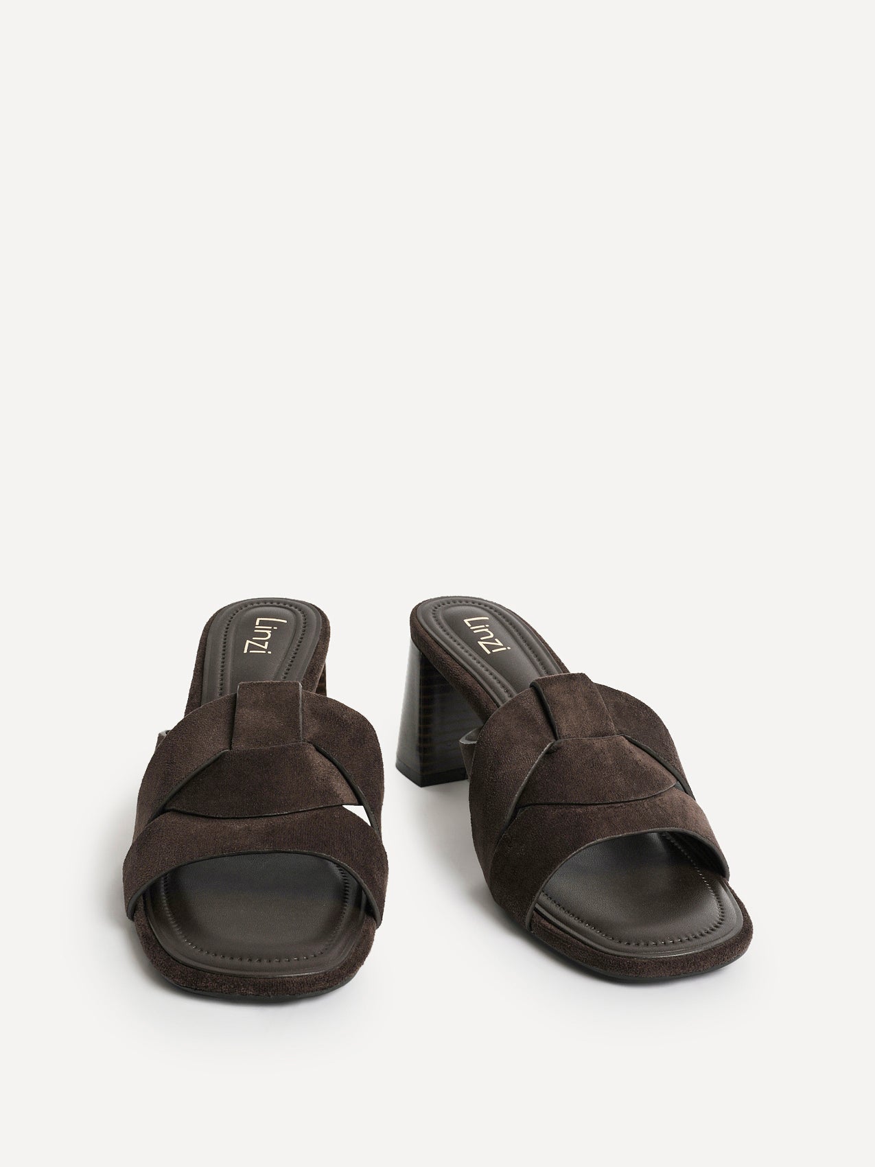 Madrid Brown Faux Suede Mule Heels