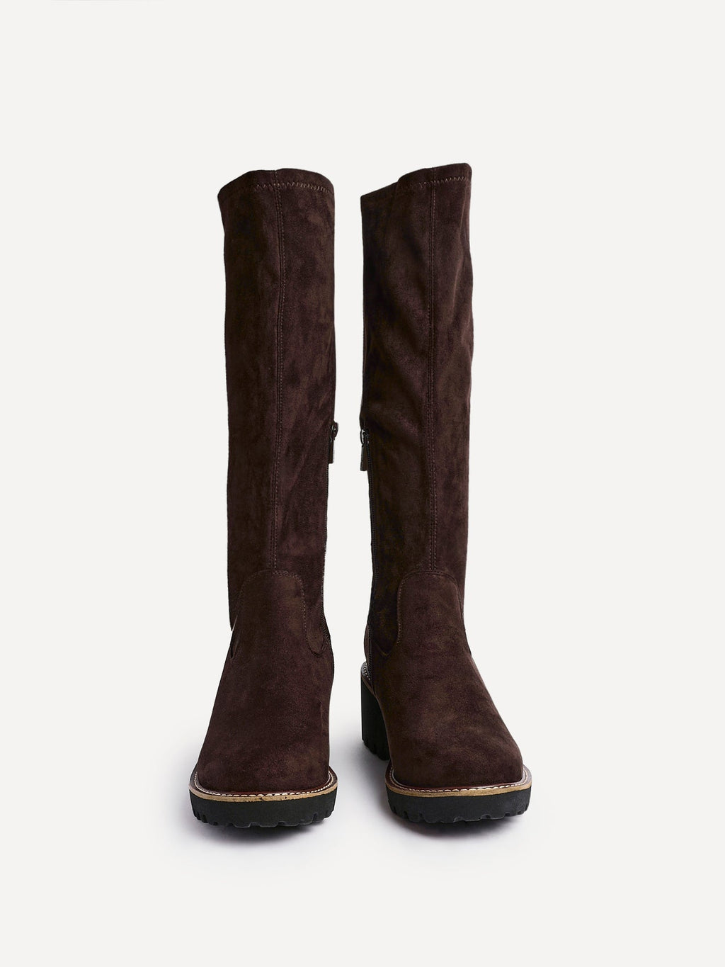 Maintain Wide Fit Brown Faux Suede Long Boots