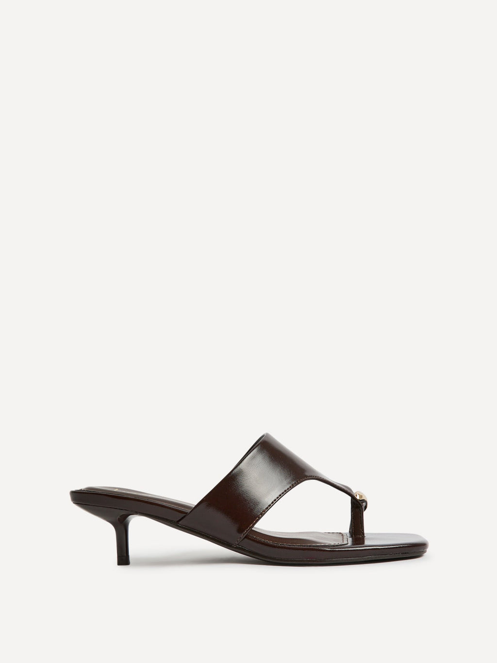 Manhattan Brown Faux Leather Mule Heels
