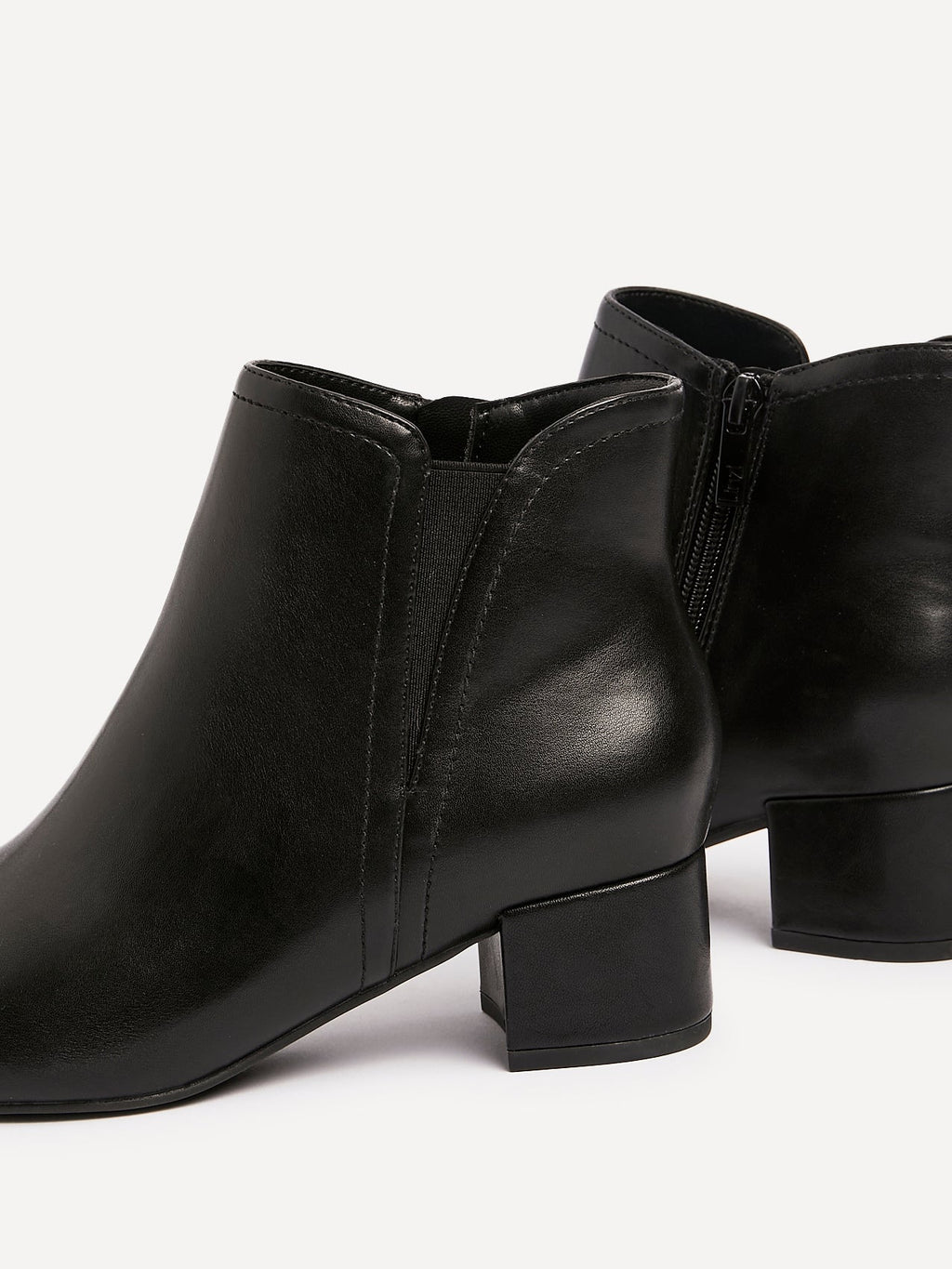 Manor Black Faux Leather Heeled Ankle Boots