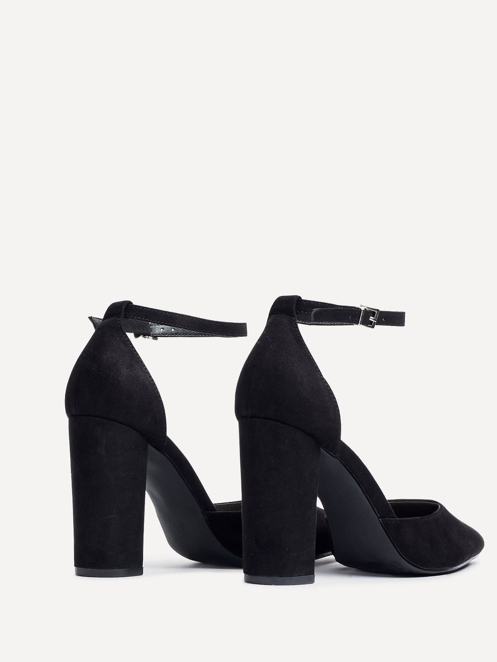 Mara Black Faux Suede Court Heels