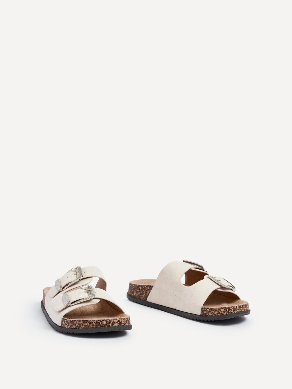 Marlow Beige Western Buckle Sandals