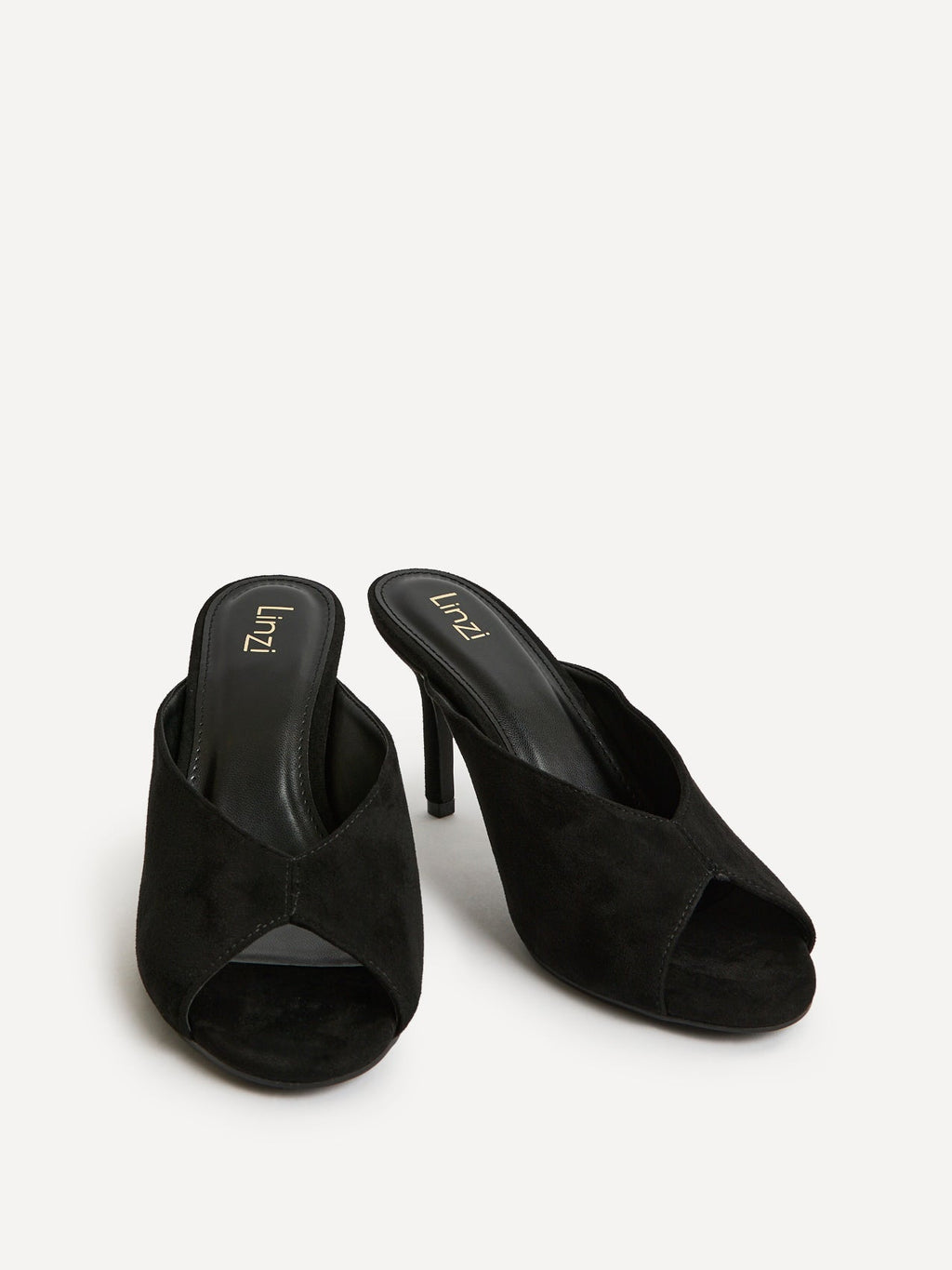 Marseille Black Peep Toe Mule Heels