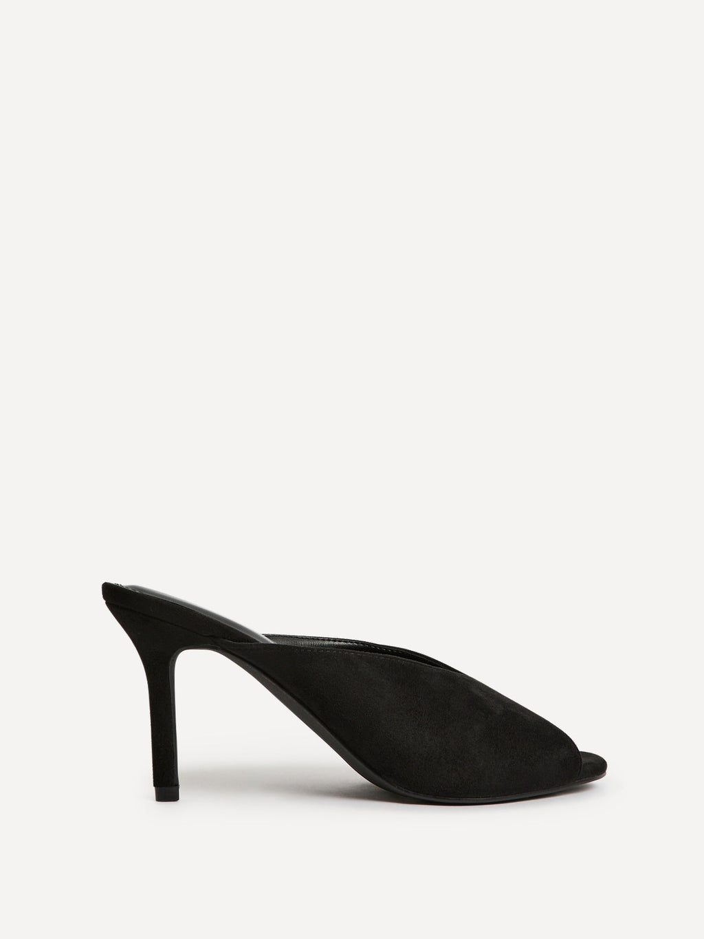 Marseille Black Peep Toe Mule Heels