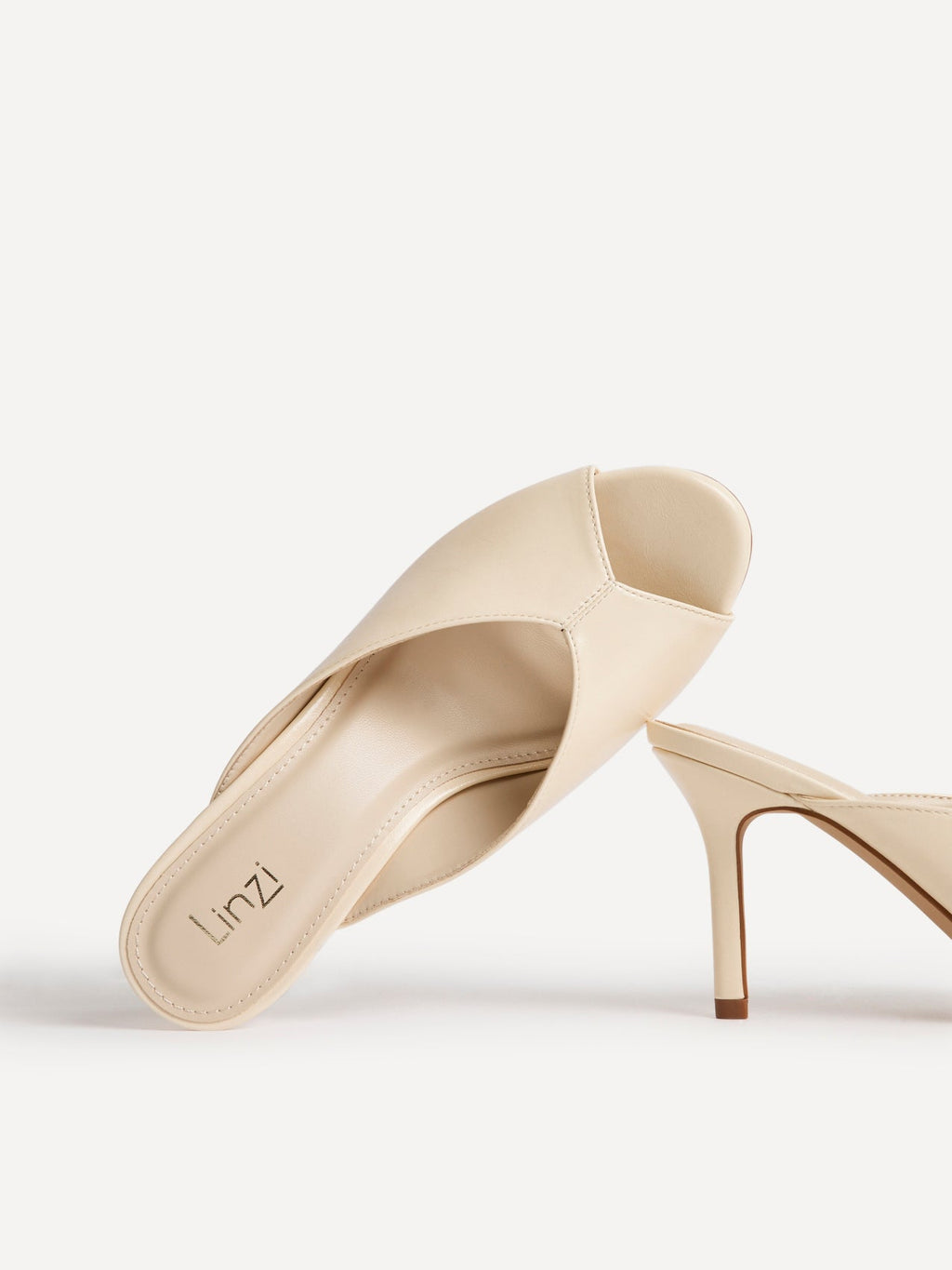 Marseille Ivory Peep Toe Mule Heels