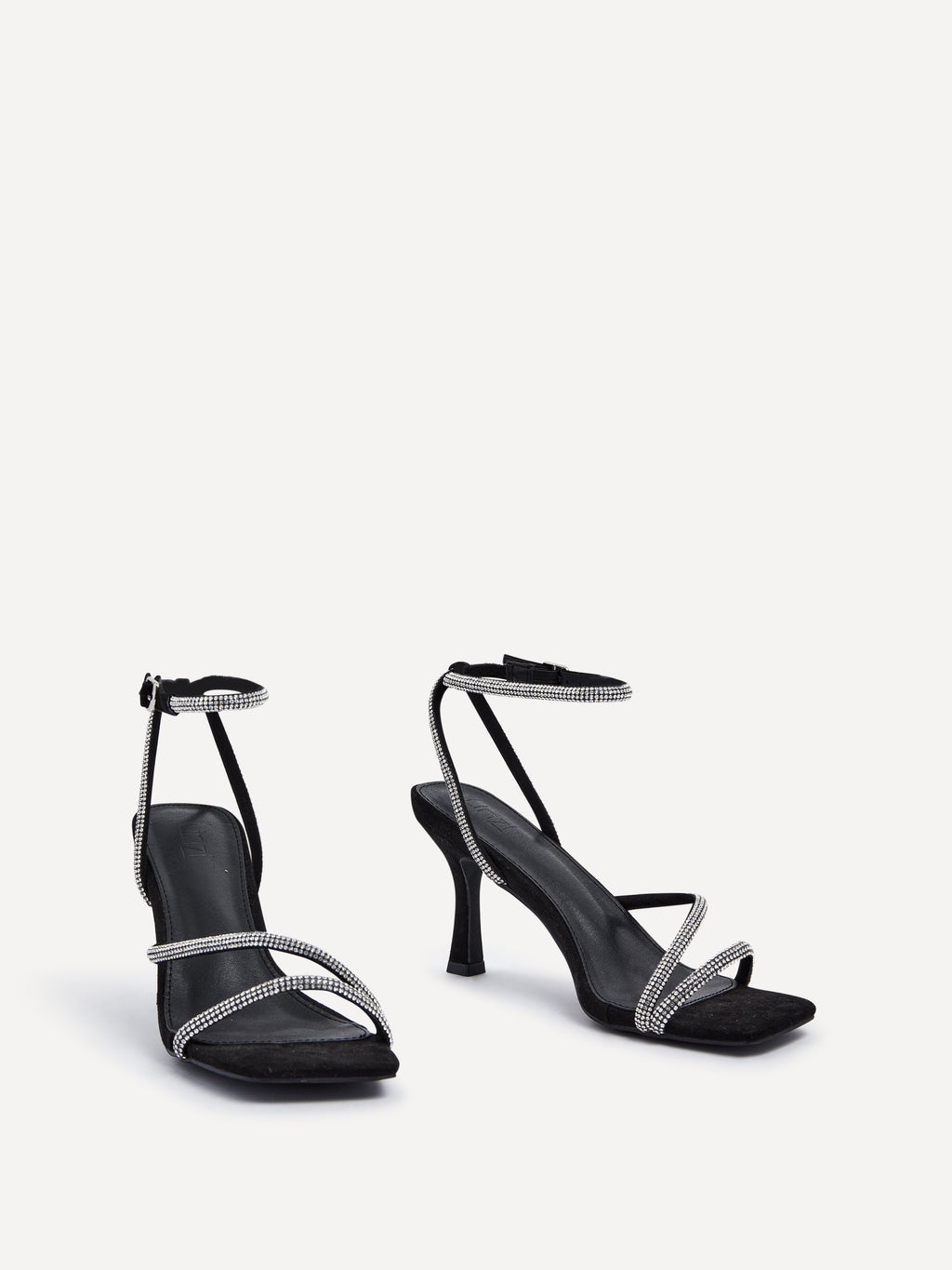 Mayfair Black Diamante Heeled Sandals