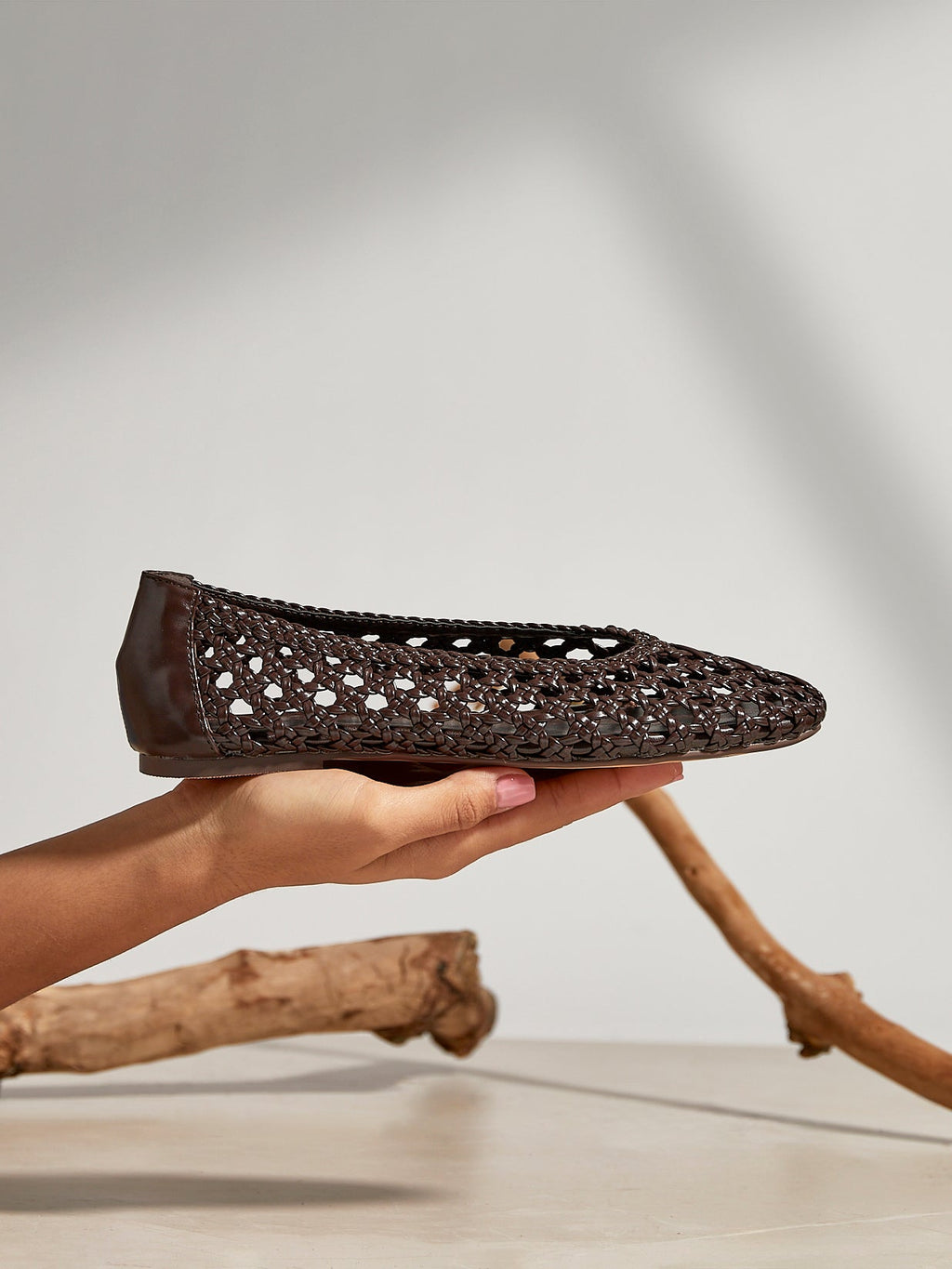 Melina Brown Handwoven Ballet Flats