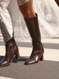 Midtown Brown Long Heeled Boots