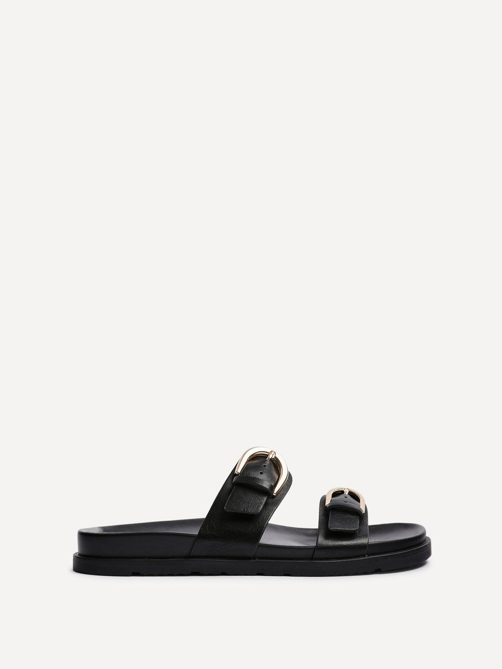 Miko Black Double Buckle Sandals