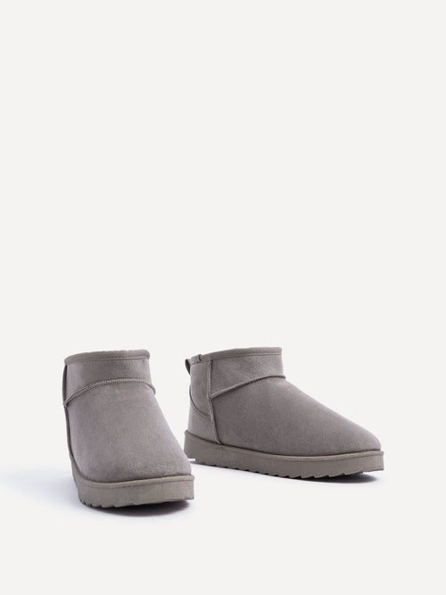 Ultra Mini Addy Ash Grey Fur Ankle Boots