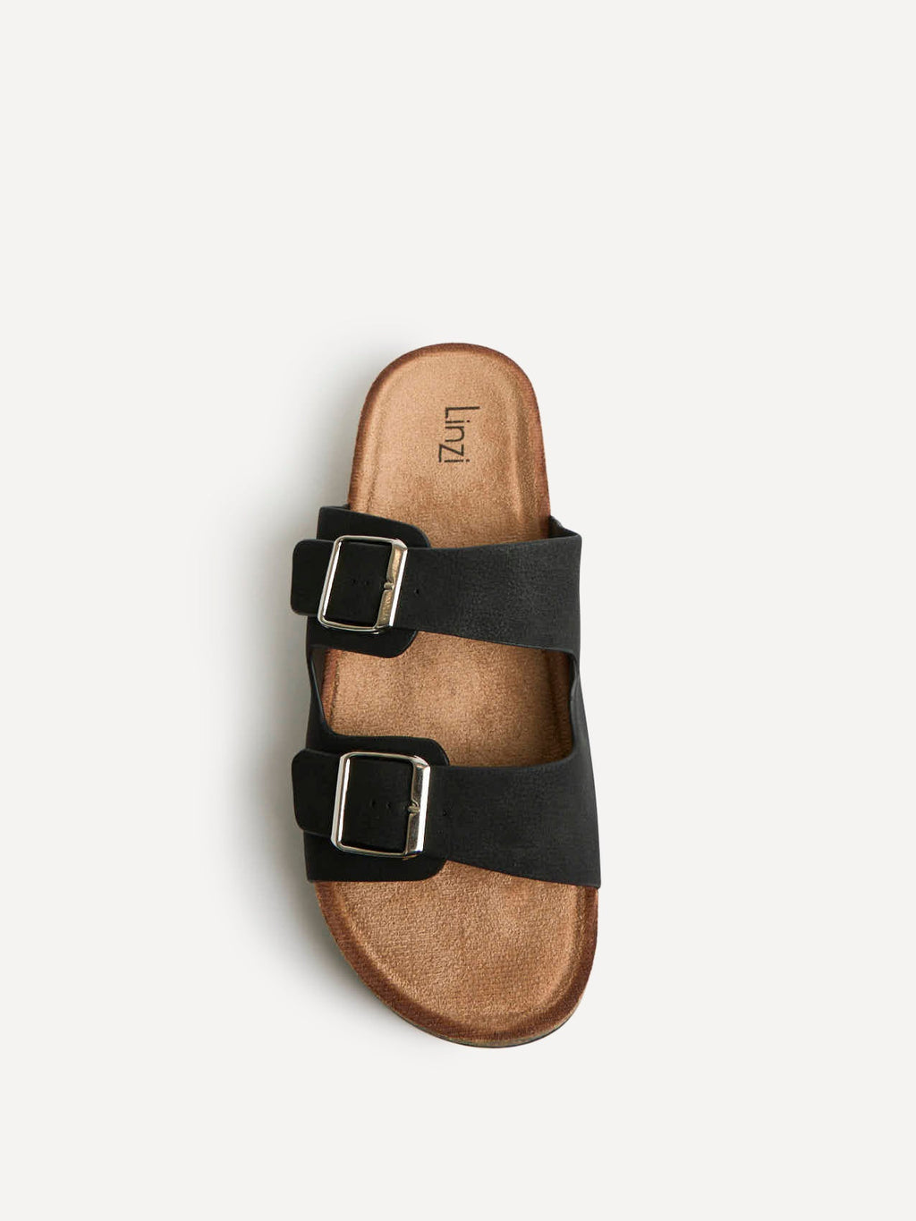 Mission Black Soft Footbed Double Buckle Sandals