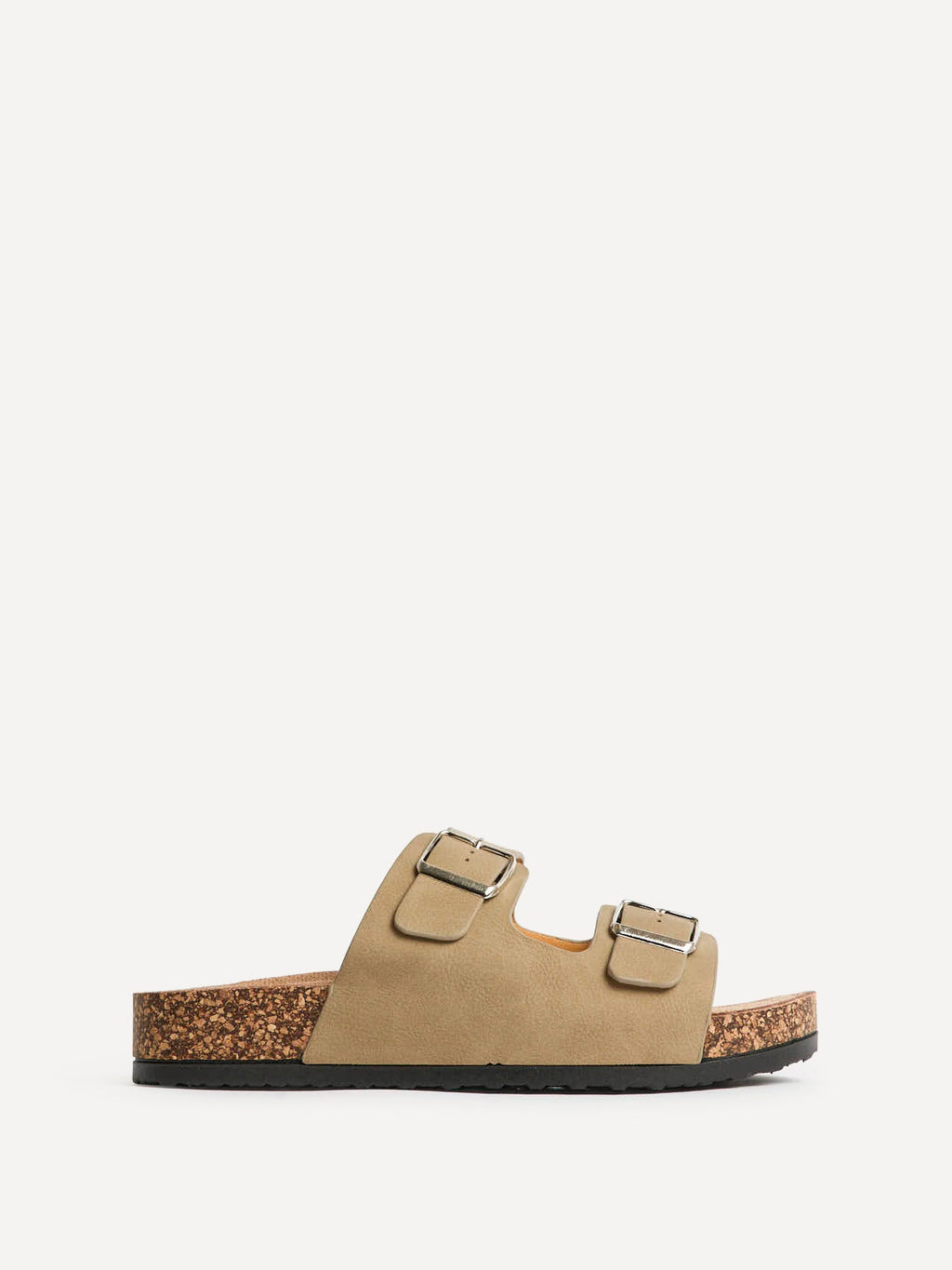 Mission Taupe Soft Footbed Double Buckle Sandals
