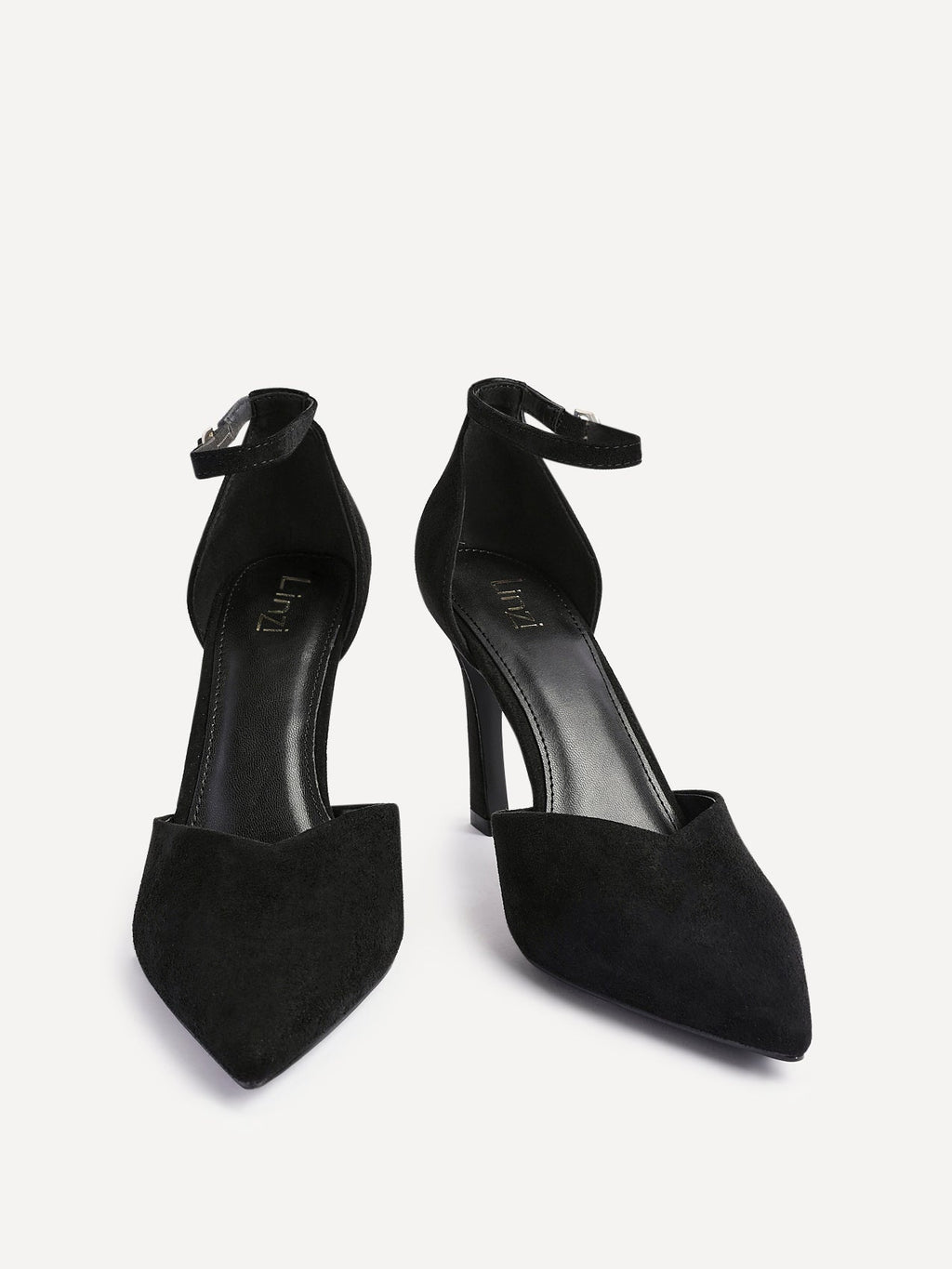 Moira Black Faux Suede V Cut Court Heels