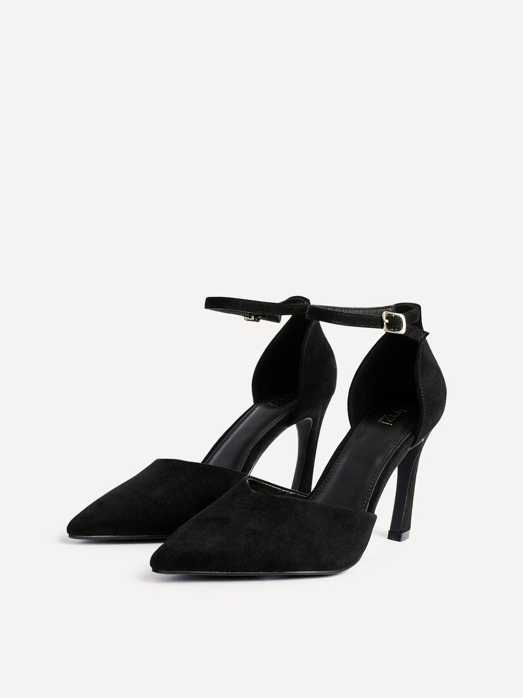 Moira Black Faux Suede V Cut Court Heels