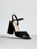 Monroe Wide Fit Black Block Heels
