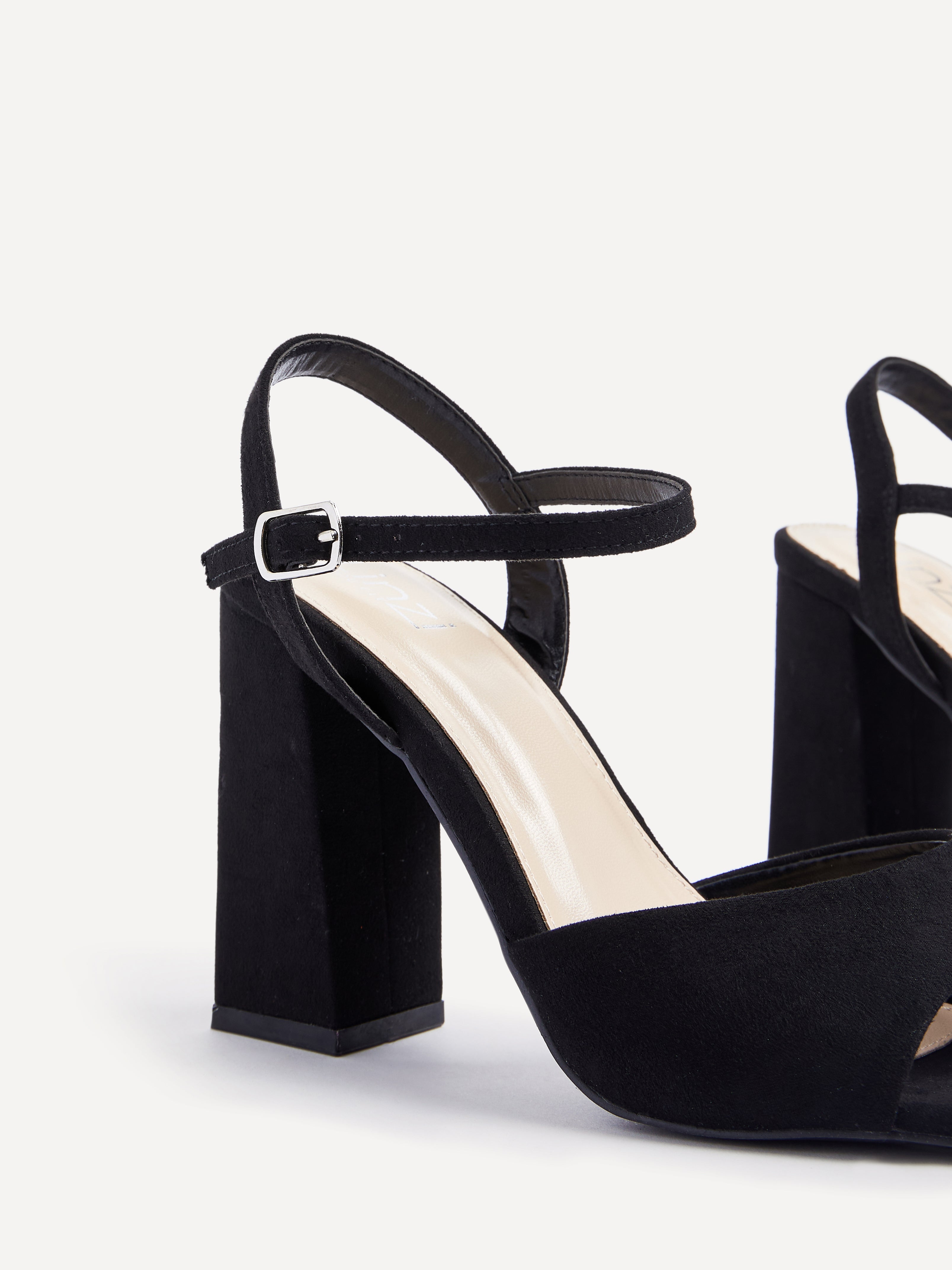 Monroe Wide Fit Black Block Heels