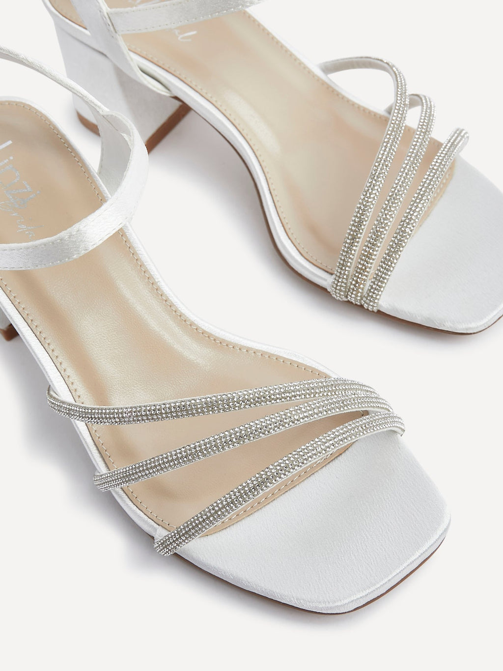Mariah Wide Fit Bridal Ivory Diamante Heels