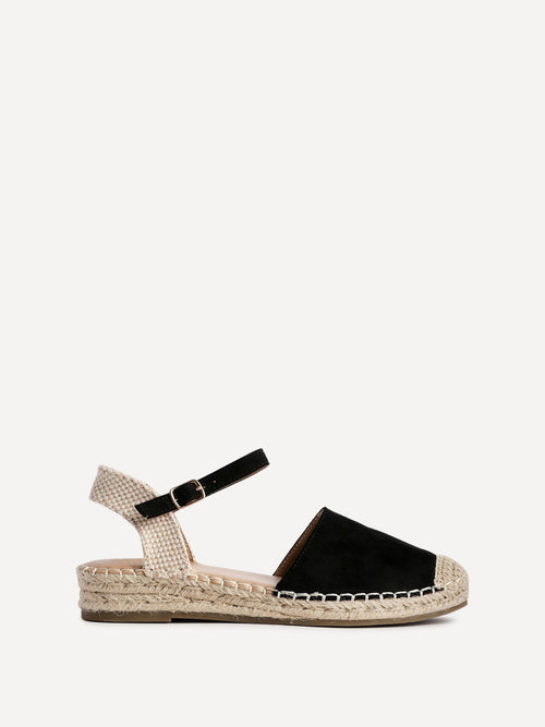 Neroli Black Closed Toe Espadrille Sandals