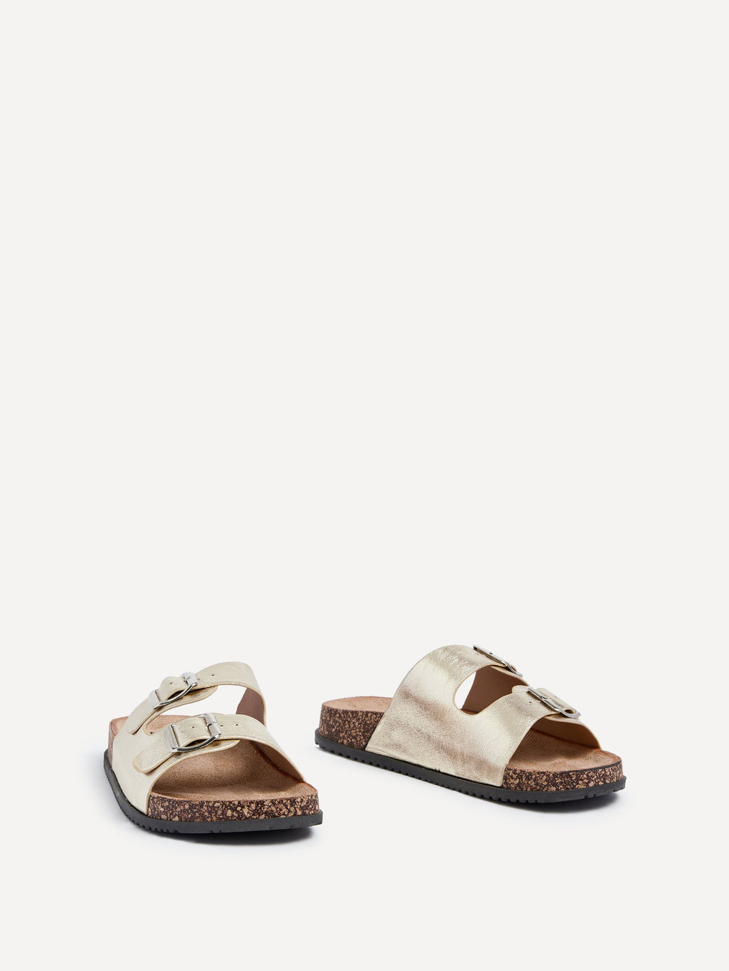Northcote Gold Double Buckle Sandals