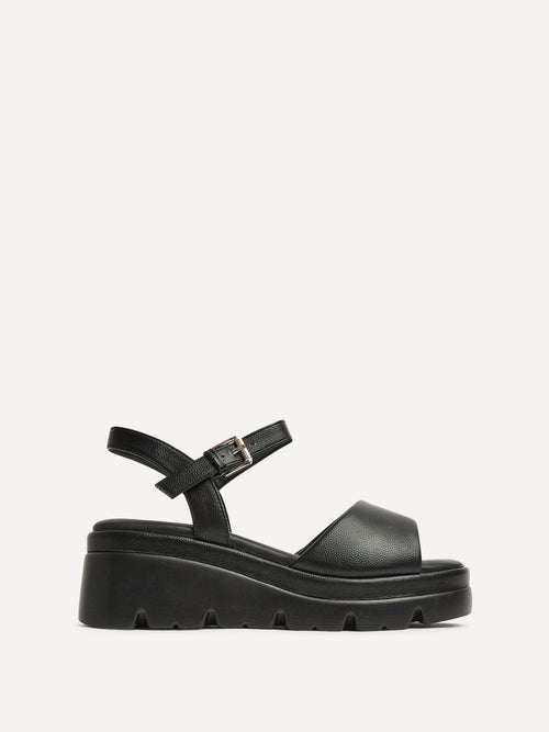 Nyla Black Platform Cleated Sandals