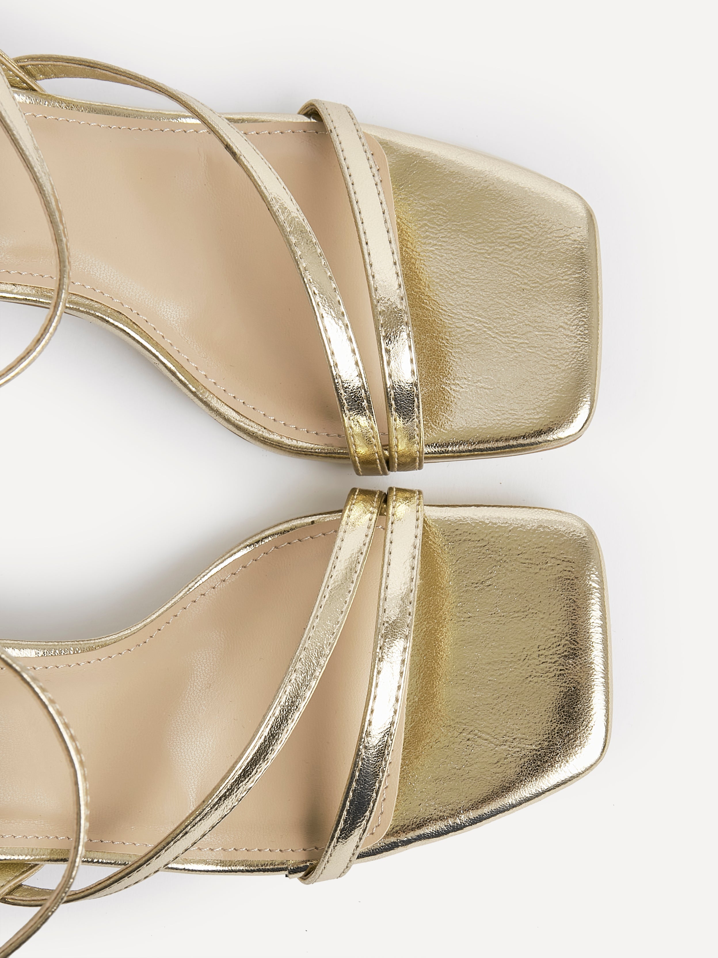Nicole Gold Strappy Heels
