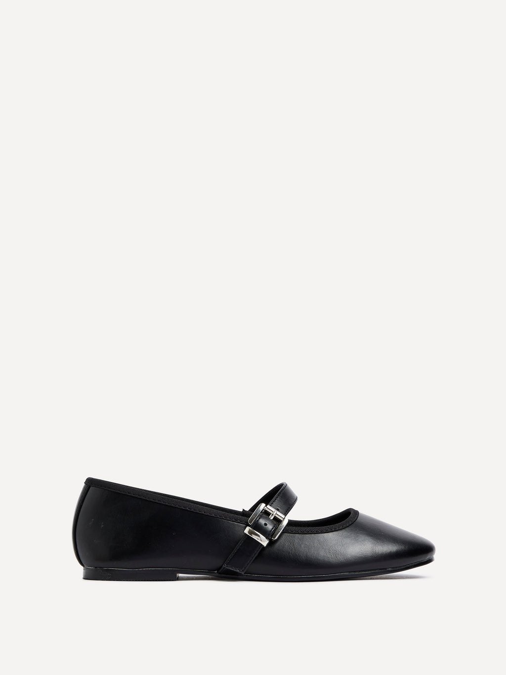 Odette Black Faux Leather Mary Jane Pumps