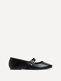 Odette Black Faux Leather Mary Jane Pumps