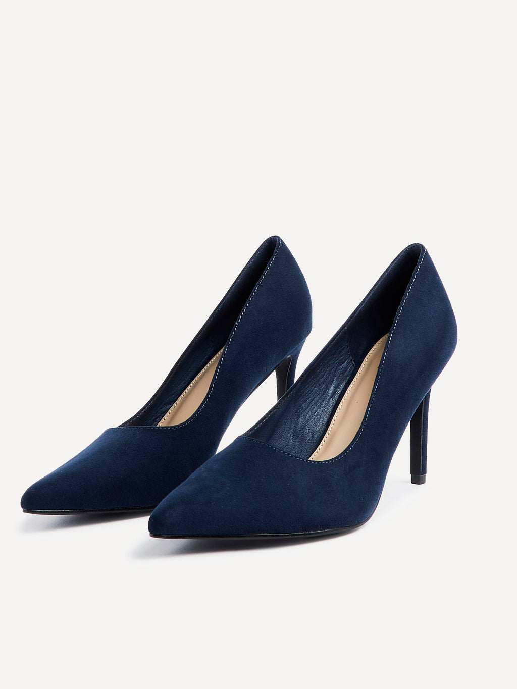 Opera Navy Faux Suede Court Heels