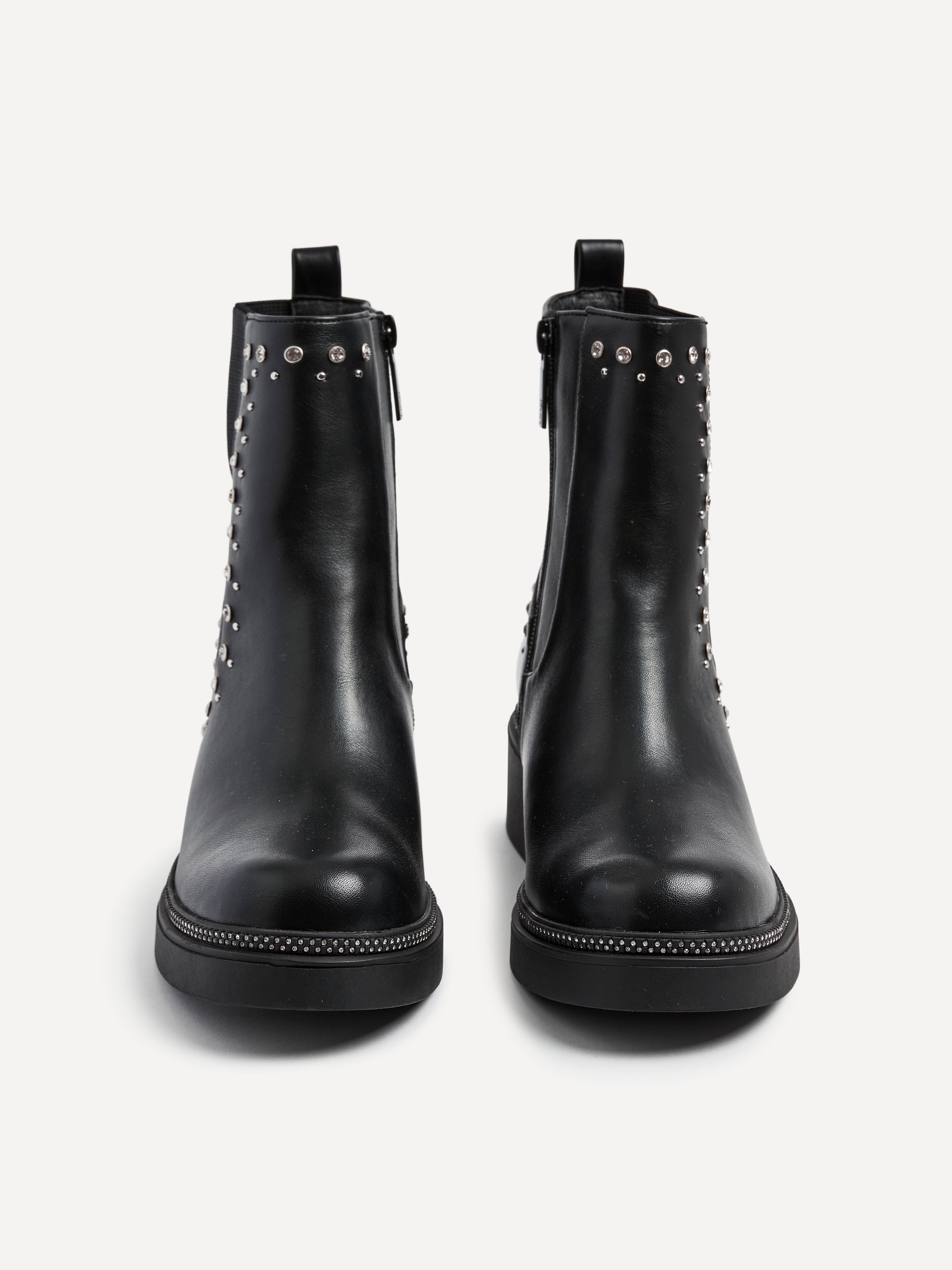 Optic Black Diamante Chelsea Boots