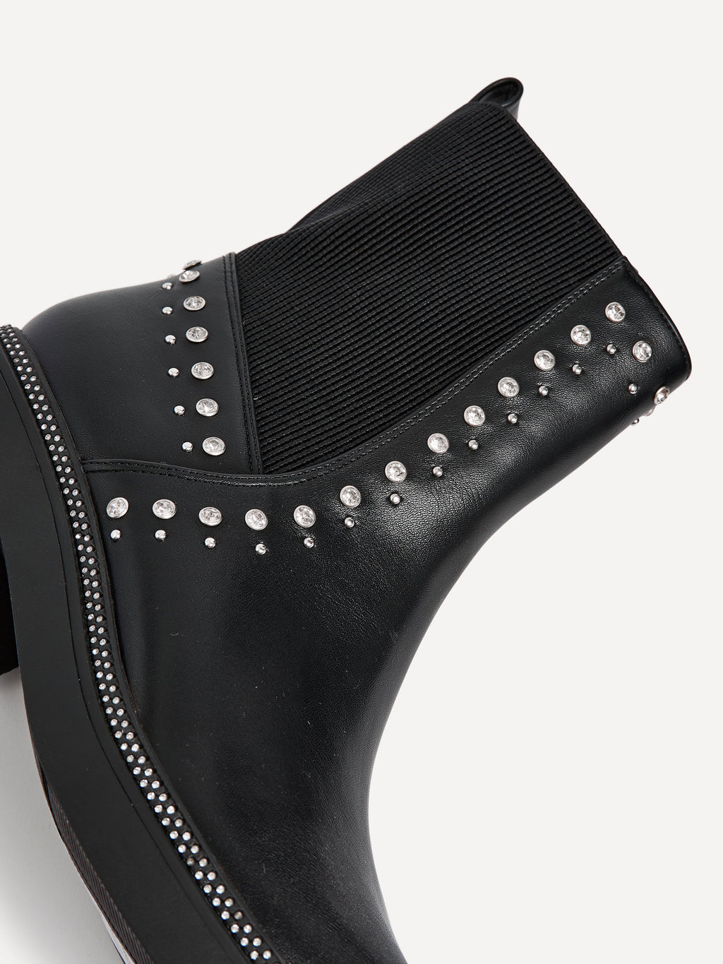 Optic Black Diamante Chelsea Boots