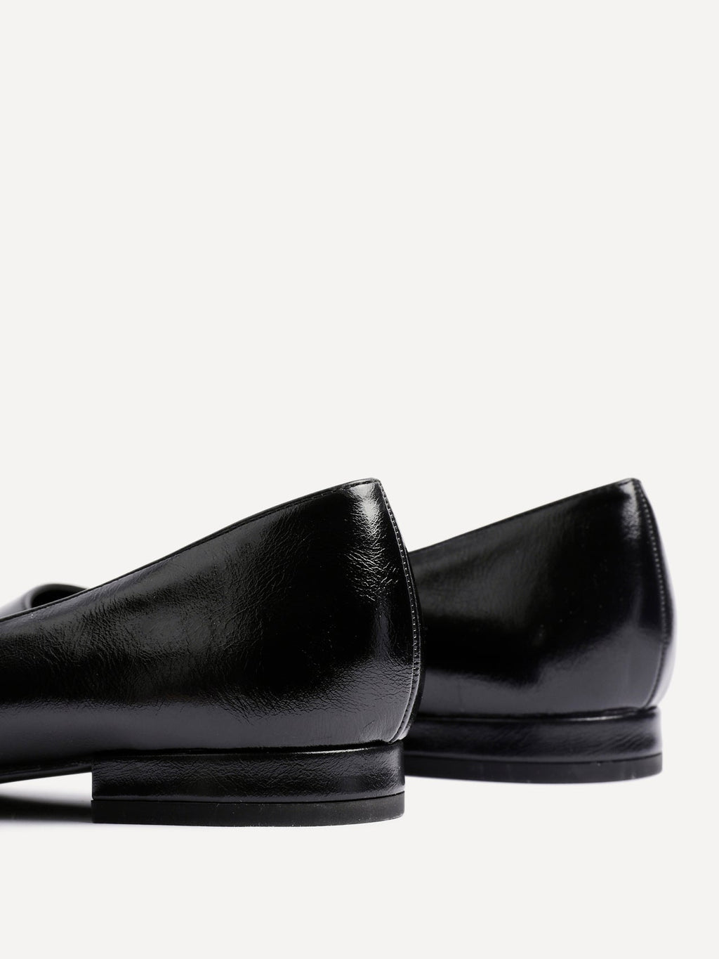 Orian Black Faux Leather Ballet Flats