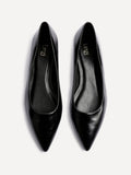 Orian Black Faux Leather Ballet Flats