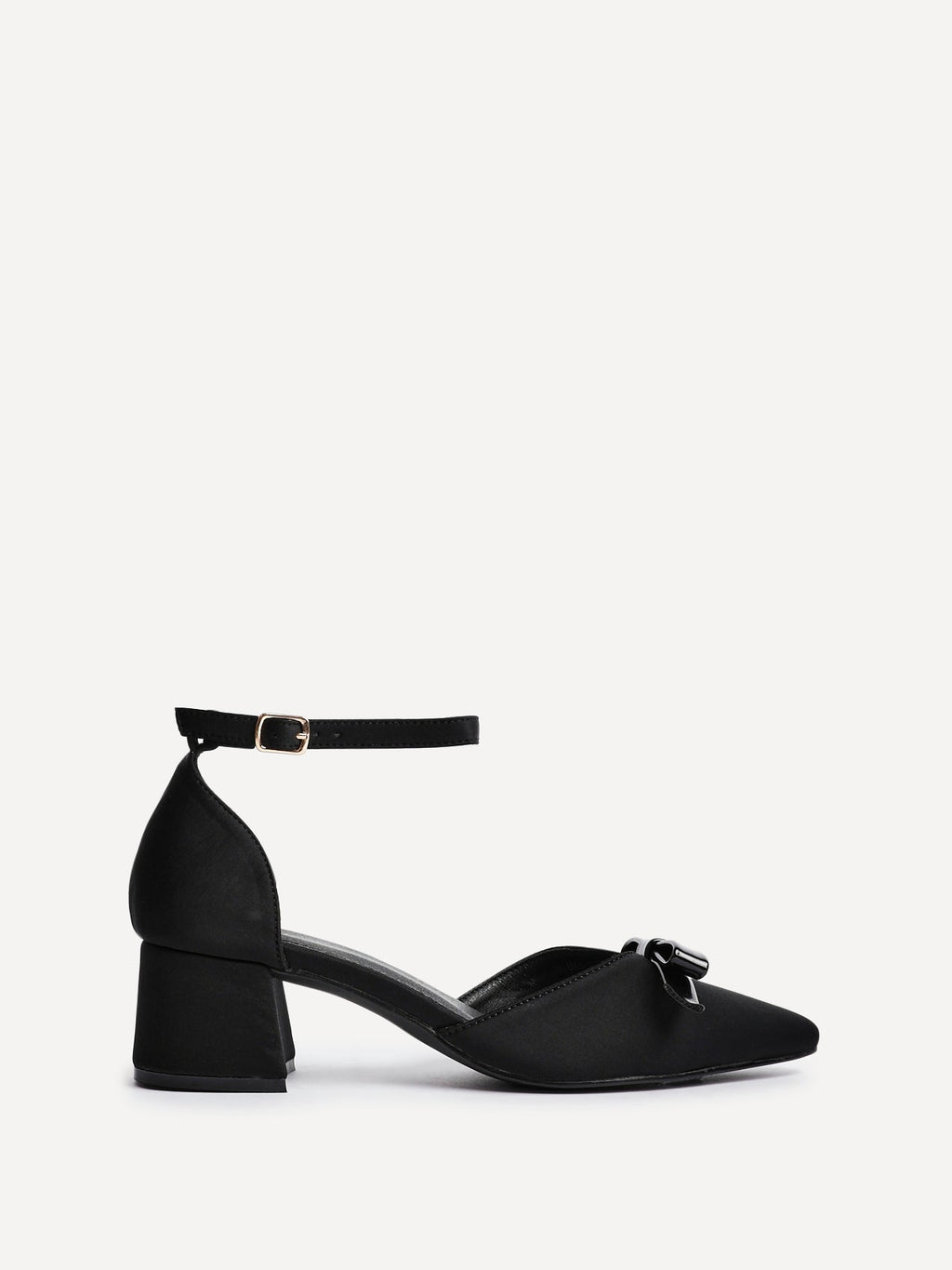 Orla Black Scuba Bow Detail Court Heels
