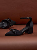 Orla Black Scuba Bow Detail Court Heels