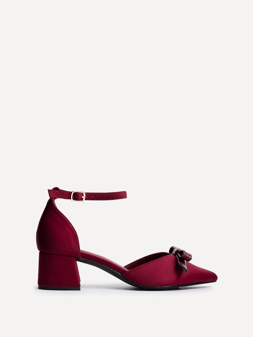 Orla Burgundy Scuba Bow Detail Court Heels