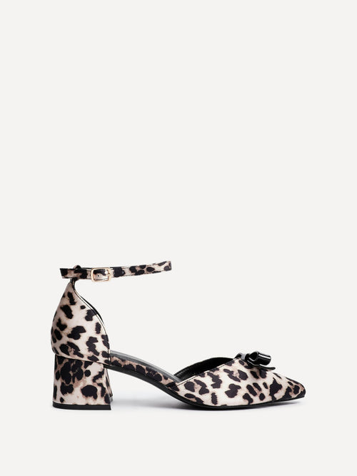 Orla Leopard Scuba Bow Detail Court Heels