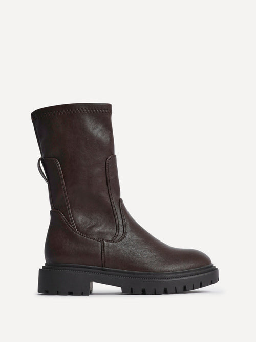 Peggy Brown Mid-Length Chelsea Boots
