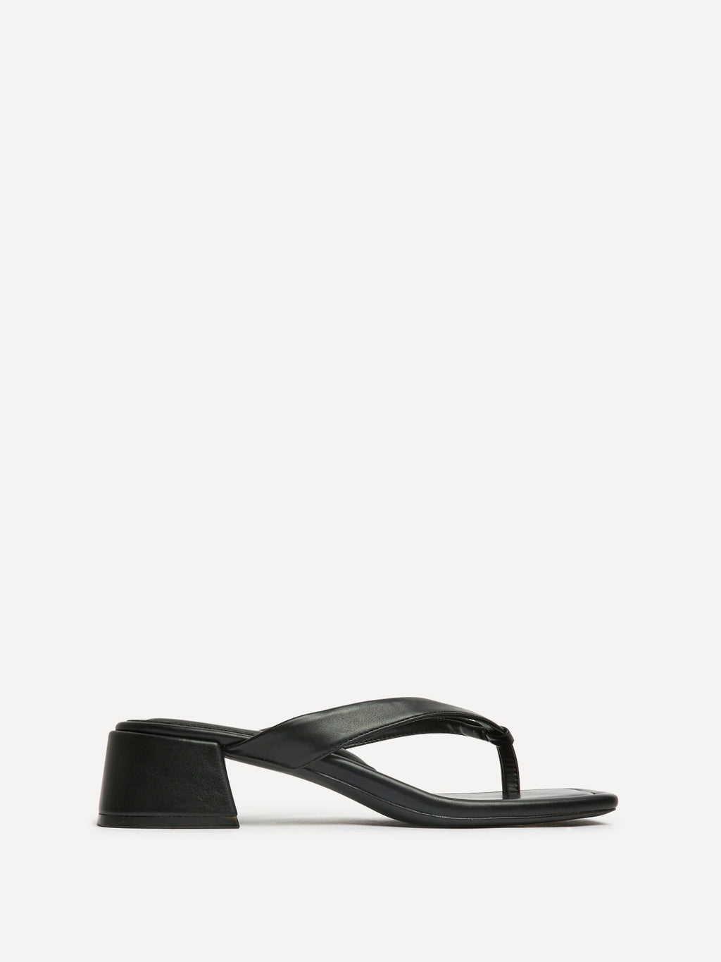 Phase Black Faux Leather Mule Heels
