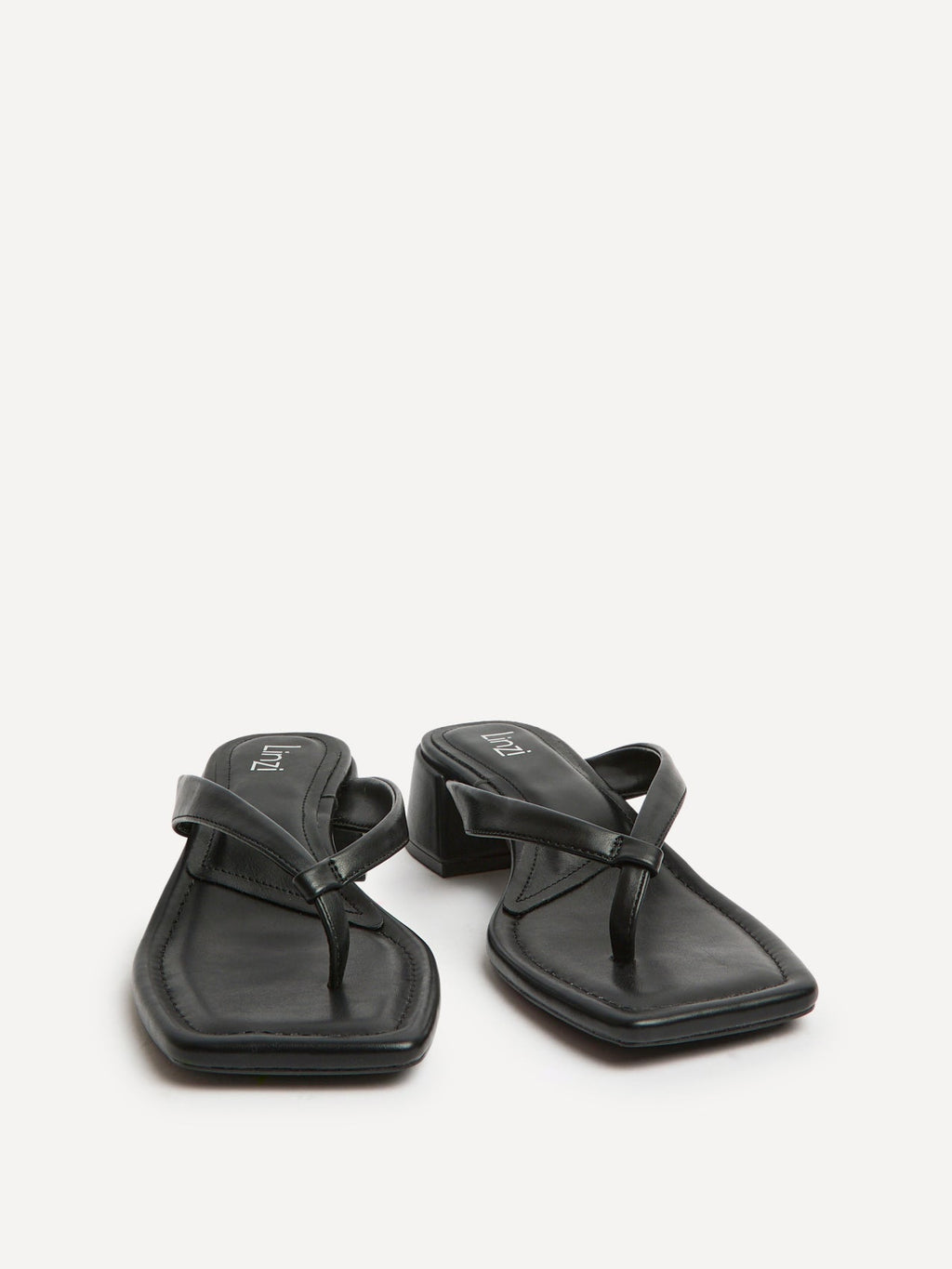 Phase Black Faux Leather Mule Heels