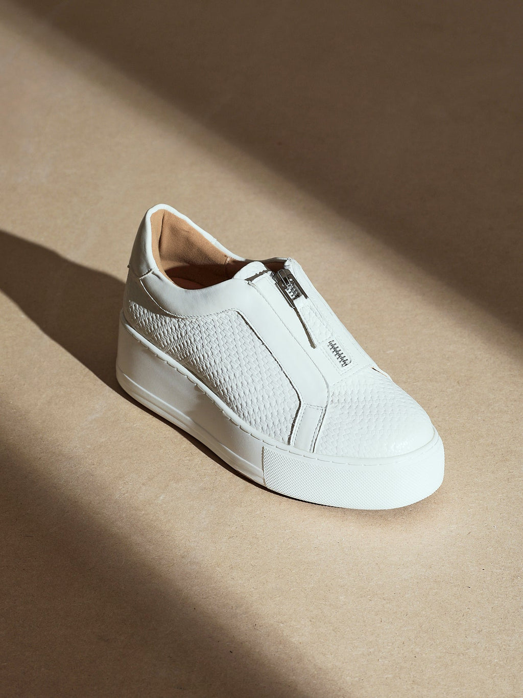 Piper White Faux Leather Trainers