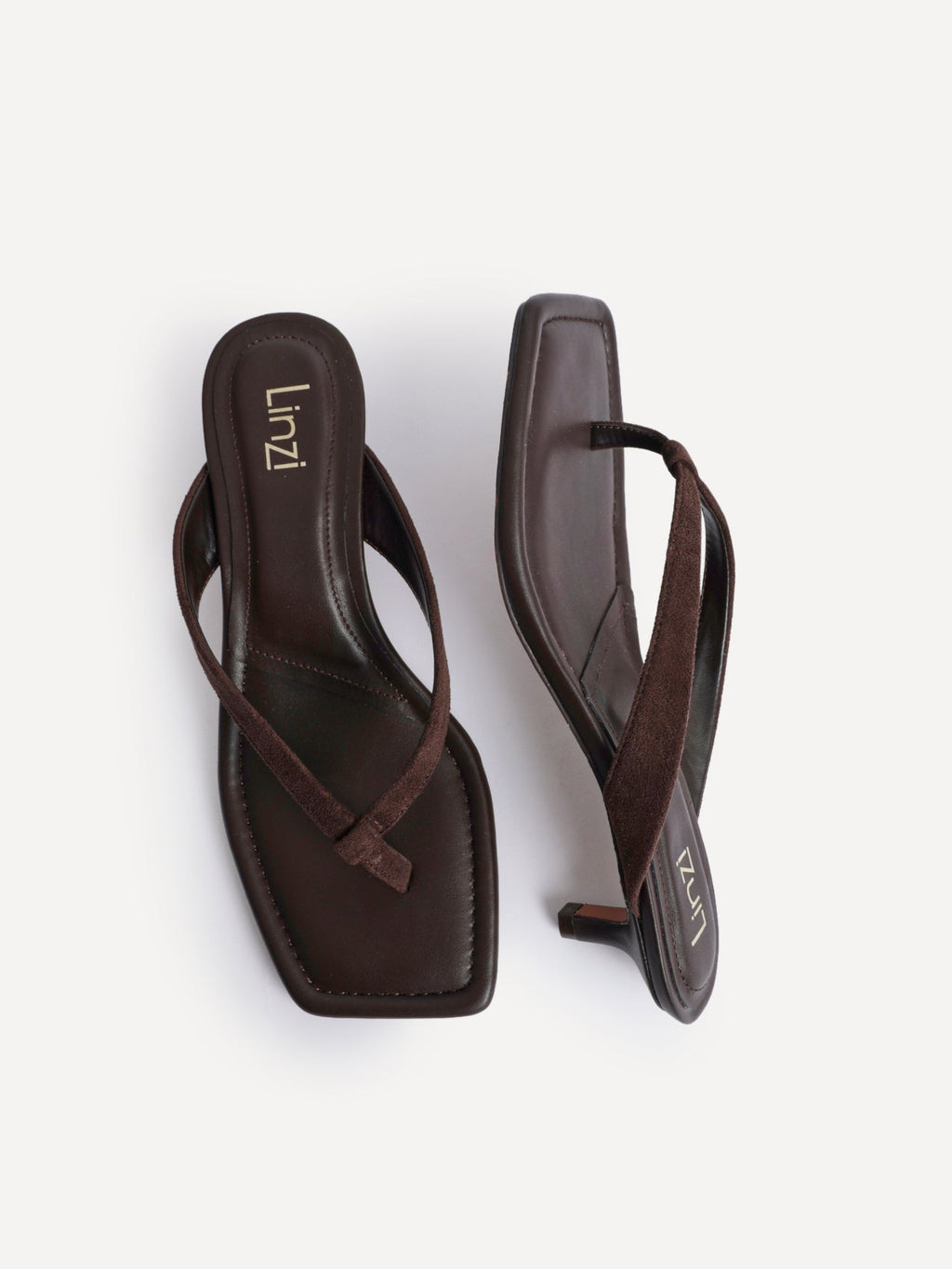 Potential Brown Toe Post Kitten Heels