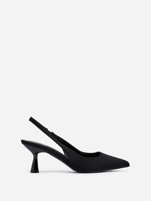 Presley Black Lycra Court Heels
