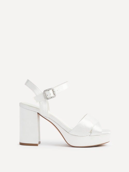 Perola Bridal Ivorty Satin Platform Heels
