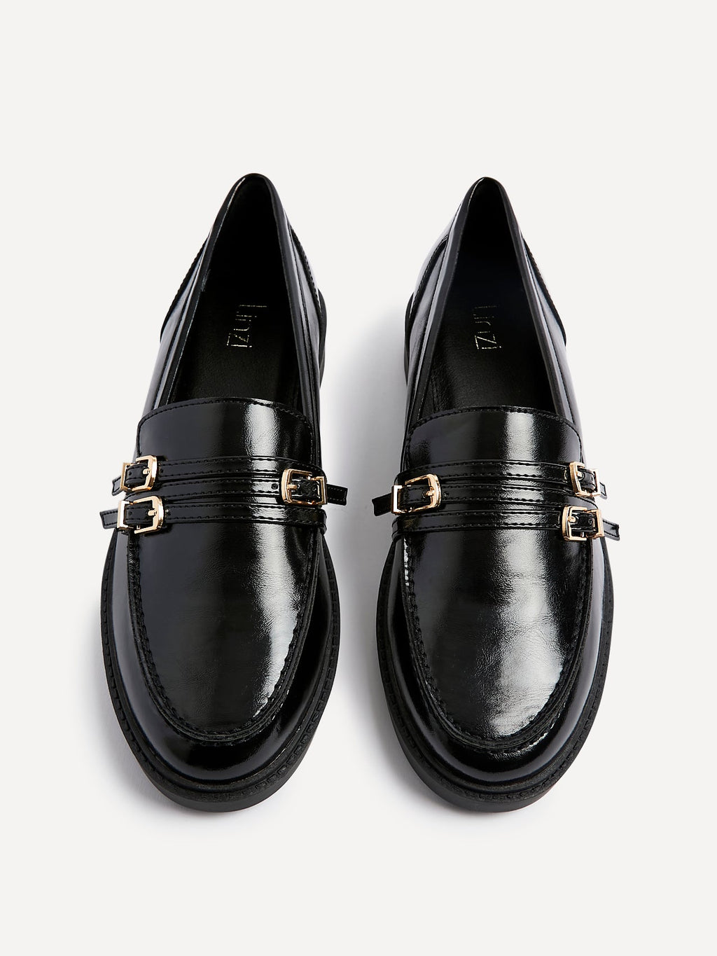Portland Black Faux Leather Loafers