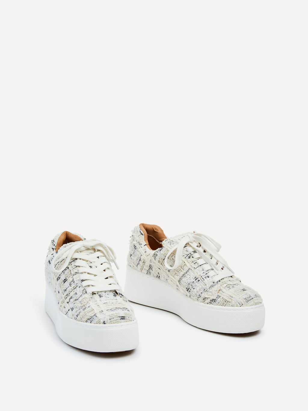 Quest White Tweed Trainers