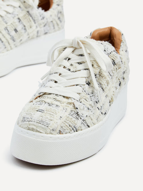 Quest White Tweed Trainers