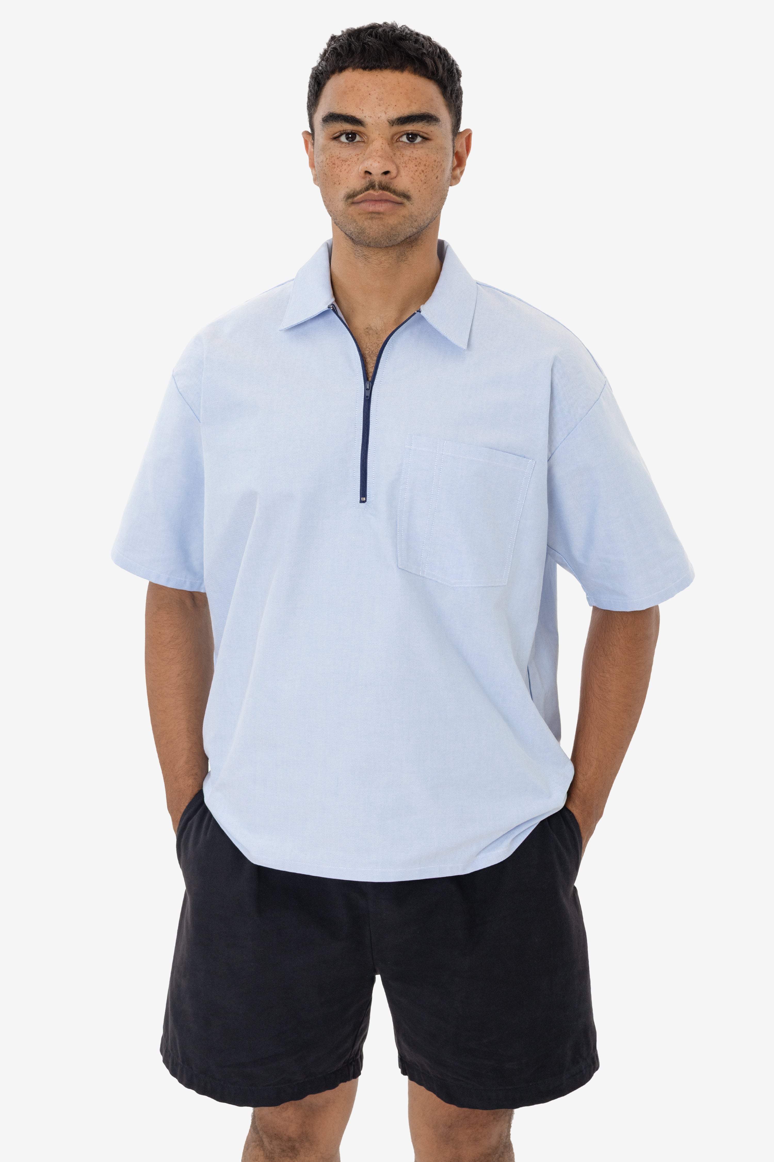 RCP409 - Oxford Zip-Up Work Shirt