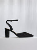 Rendall Black Faux Suede Court Heels