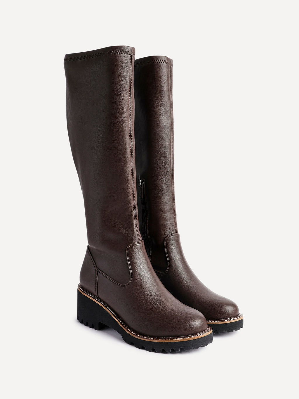 Resist Brown Wedge Long Boots